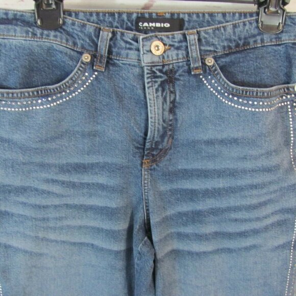 Cambio Jeans Women's Size 8 (28 x 28) Bootcut Medium Wash Mid Rise Rhinestones - Picture 3 of 11